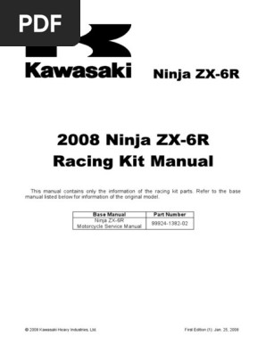 2008 Ninja ZX-6R Racing Kit Manual | PDF | Clutch | Transmission