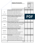 5 S Checklist - Workplace Evaluation: 5 or More 0 3 To 4 1 2 2 1 3 None 4