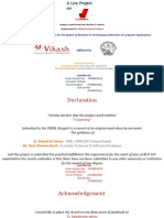 In Partial Fulfilment of The Requirements For The Degree of Bachelor in Technology in Bachelor of Computer Applications