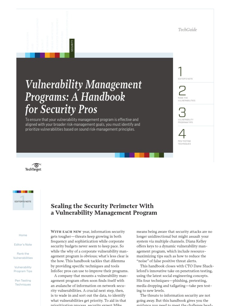 Vulnerability Management Programs - HB - Final | PDF | Penetration Test ...