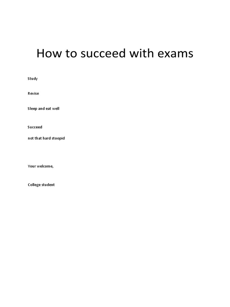 Exam Success Tips for Students | PDF | Self-Improvement | Lifestyle