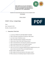 Final Exam: Western Mindanao State University College of Engineering and Technology Zamboanga City, Philippines