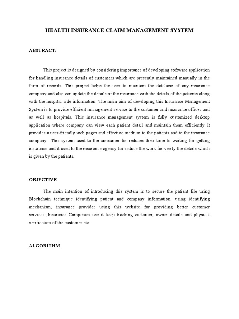 Health Insurance Claim Management System | PDF | Php | My Sql