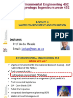 Environmental Engineering 452 Omgewings Ingenieurswese 452: Lecturer