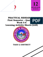 Practical Research 2 First Semester - Quarter 2 Week 5-6 Learning Activity Sheets (LAS)