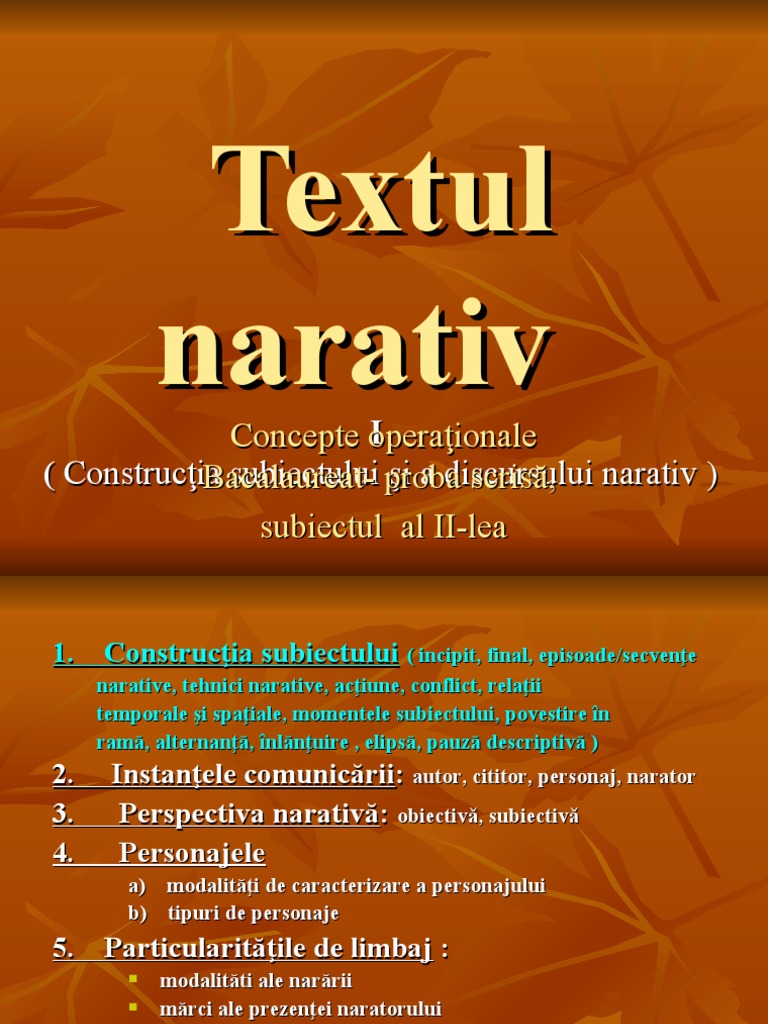 Textul Narativ | PDF