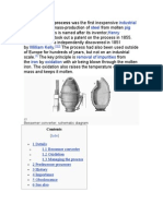 Industrial Process Steel Pig Iron Henry Bessemer William Kelly Removal of Impurities Iron Oxidation