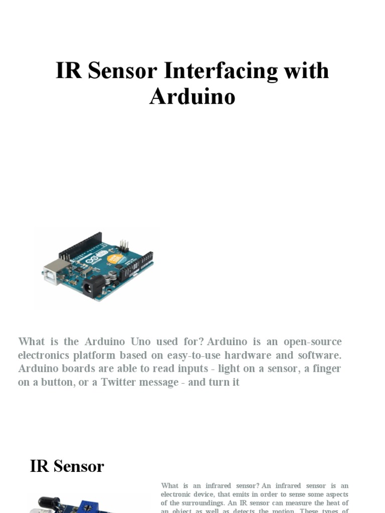 IR Sensor Interfacing With Arduino | PDF | Infrared | Sensor image.