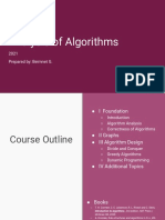 Analysis of Algorithms: 2021 Prepared By: Beimnet G