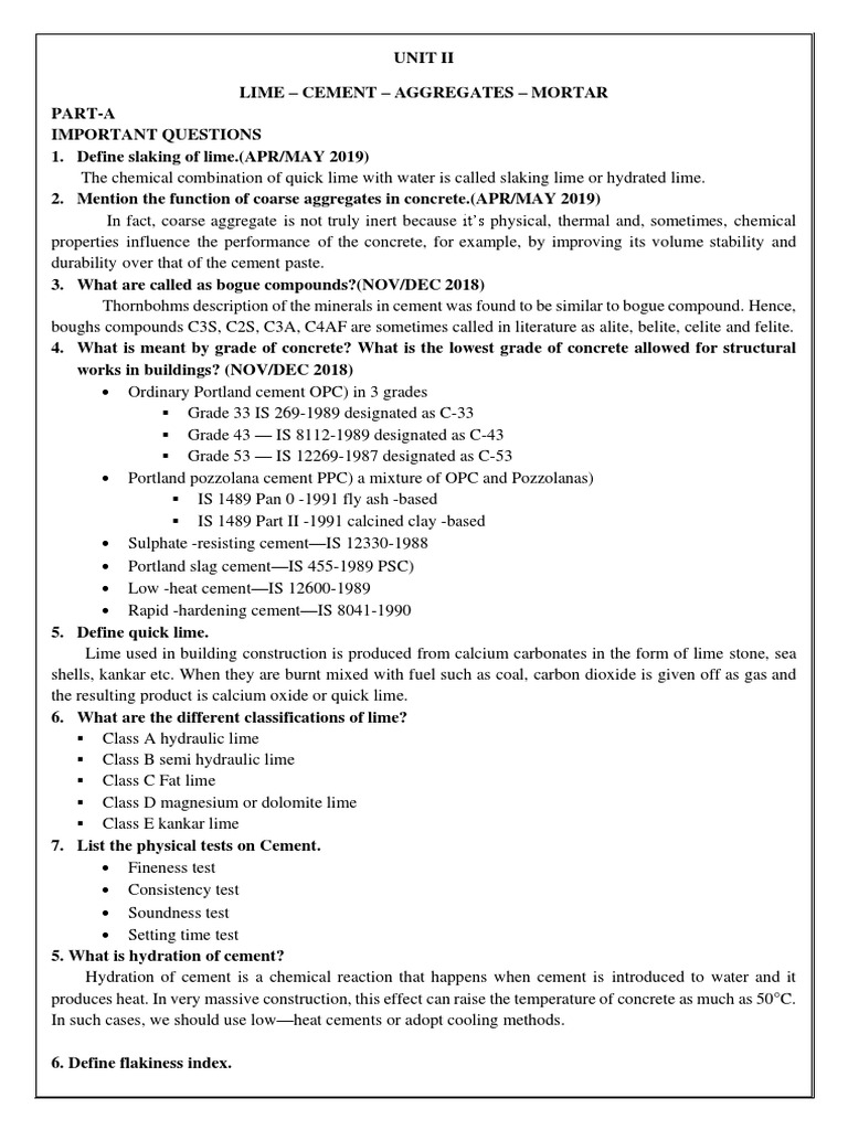 CM UNIT-II - 2 Marks | PDF