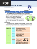 Argumentative Writing Handout Week 4