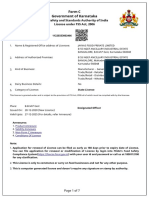 Form C Government of Karnataka: Food Safety and Standards Authority of India License Under FSS Act, 2006