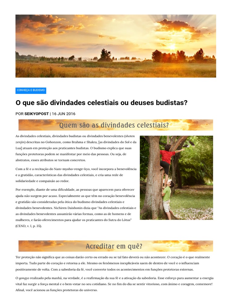O Que São Divindades Celestiais Ou Deuses Budistas | PDF | Fé | Sabedoria