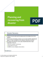 Planning and Recovering From Disaster