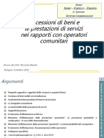 Le Cessioni Di Beni e Le Prestazioni Di Servizi Nei Rapporti Con Operatori Comunitari