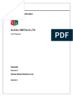 Alkali Metals LTD: Functional Specification