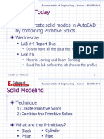 AutoCAD Solid Modeling Fundamentals ENGR H191
