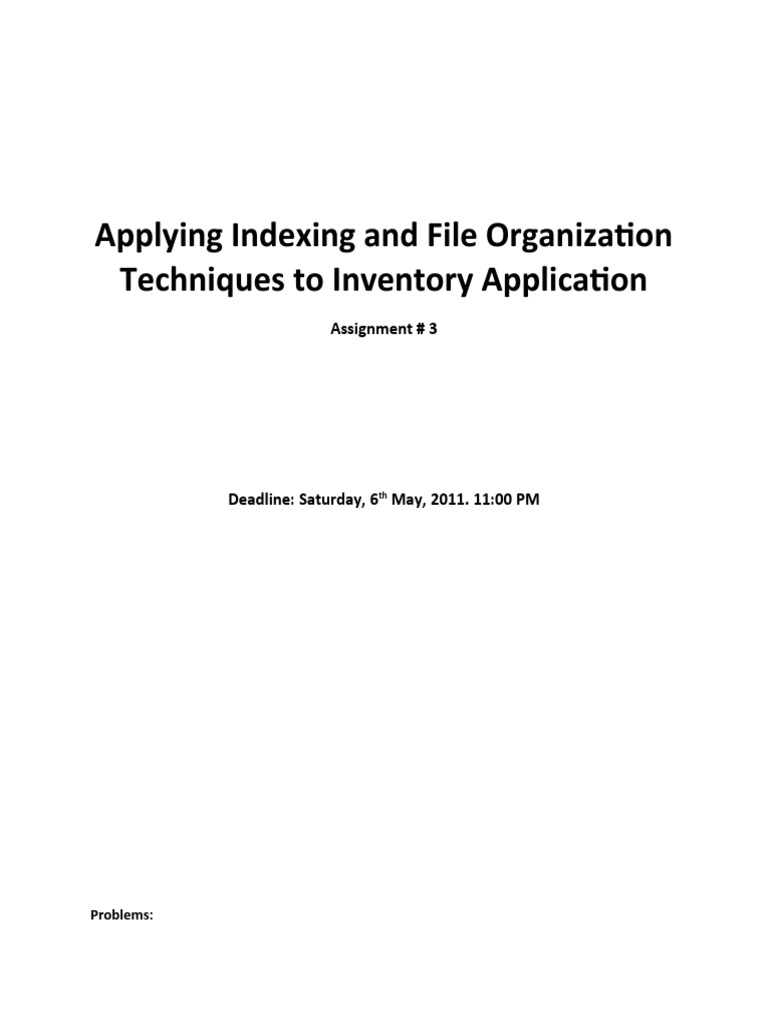 Oracle Indexing & File Organization Guide | PDF | Database Index ...