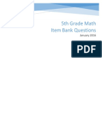 5th Grade Math Item Bank Questions