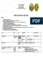 Bhert Monitoring Checklist: Eastern Visayas