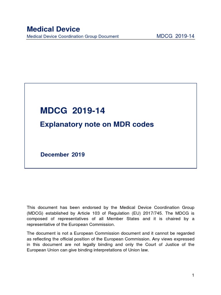 MDR Code Assignment Guidance | PDF | Sterilization (Microbiology ...