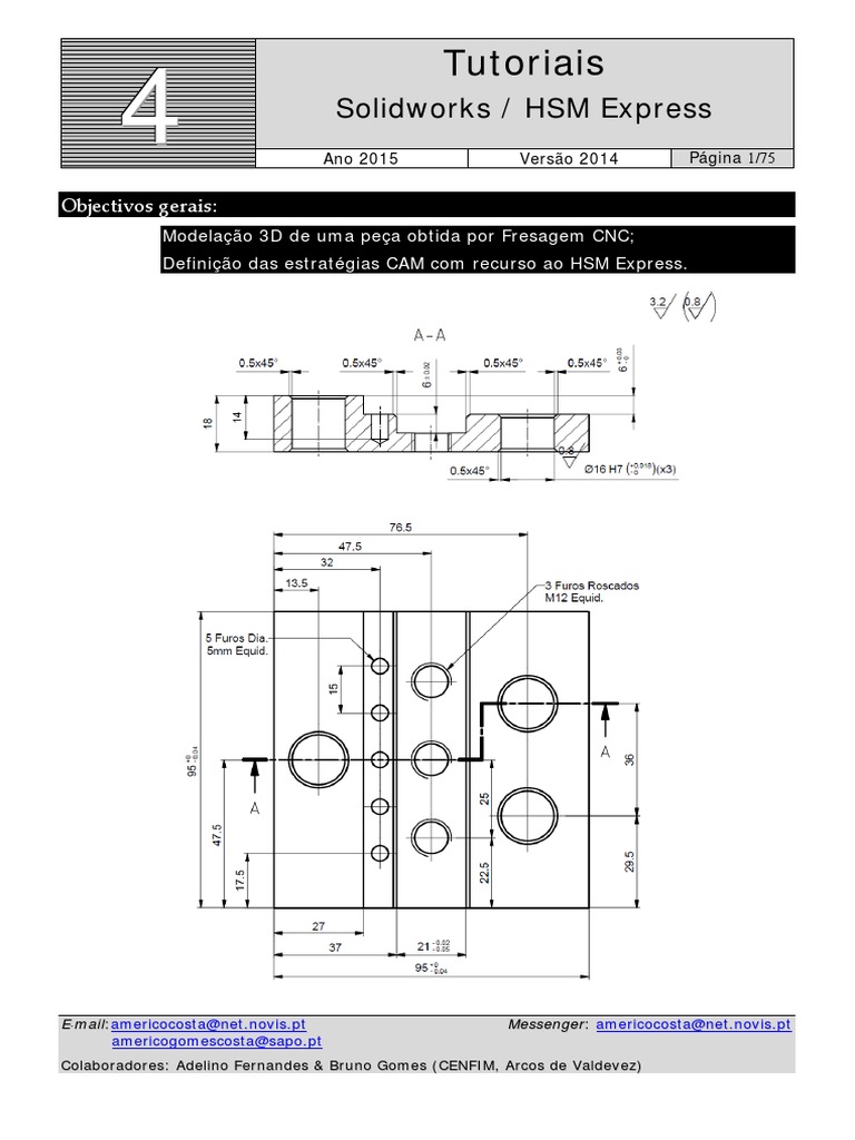 Tutoriais de Solidworks HSM Express | PDF | Metais