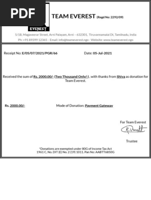 Donation Receipt