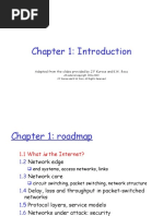 Chapter 1: Introduction: Adapted From The Slides Provided by J.F Kurose and K.W. Ross