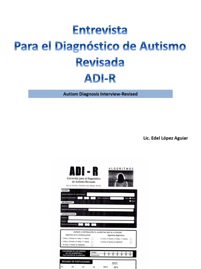 Entrevista ADI-R: Diagnóstico Autismo | PDF | Comunicación ...