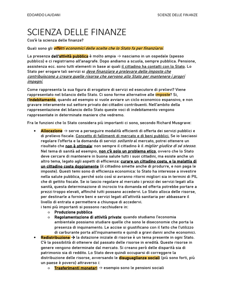 Scienza Delle Finanze PDF