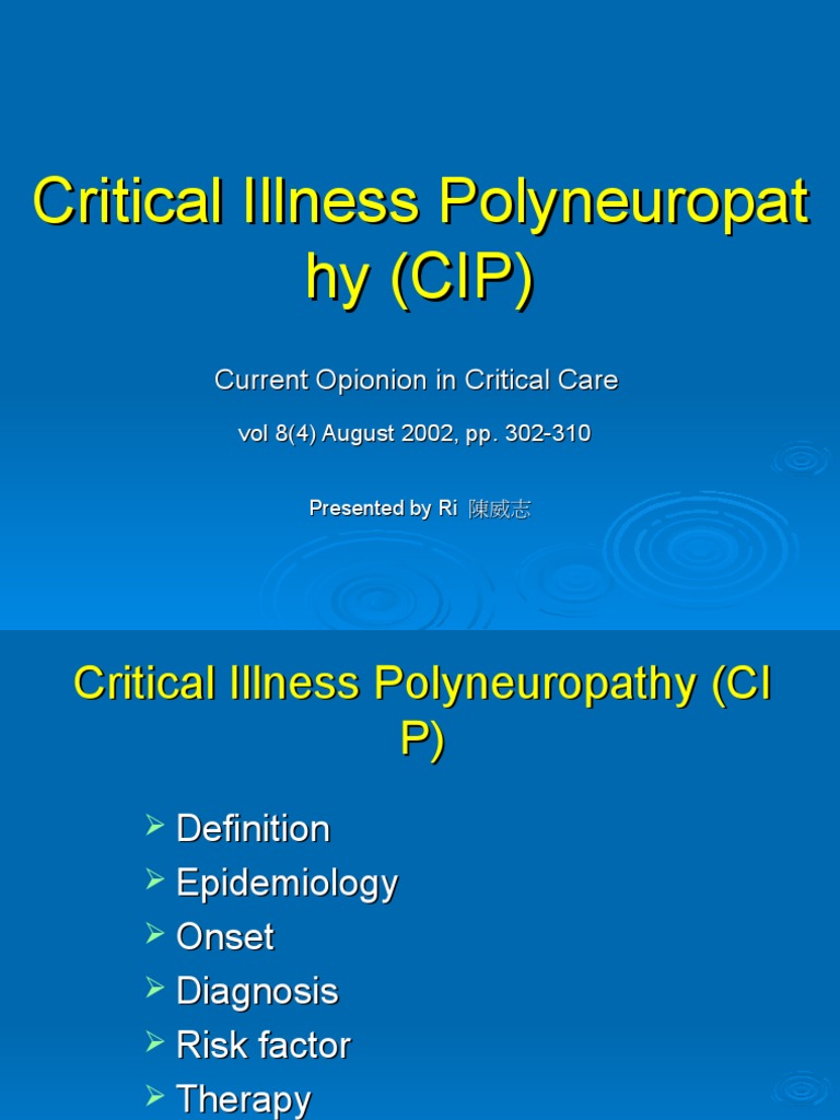 Critical Illness Polyneuropathy | PDF | Human Diseases And Disorders ...