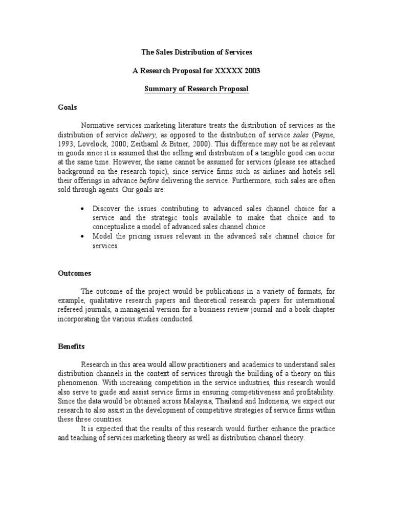 Sample Research Proposal For PHD | PDF | Sales | Qualitative Research