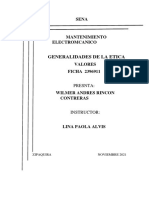 MANTENIMIENTO ELECTROMECÁNICO - GENERALIDADES DE LA ÉTICA Y VALORES (SENA