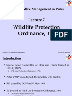 Wildlife Protection Ordinance, 1998: LU3 - Wildlife Management in Parks