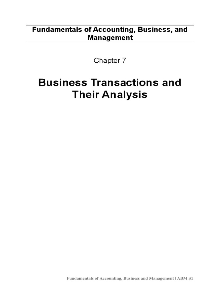 Analyzing Business Transactions | PDF | Debits And Credits | Financial ...