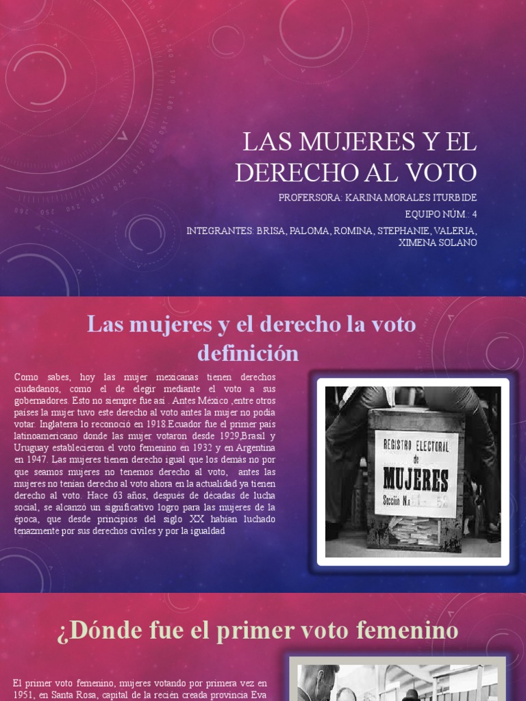 Las Mujeres y El Derecho Al Voto | PDF | Sufragio de las mujeres | Votación
