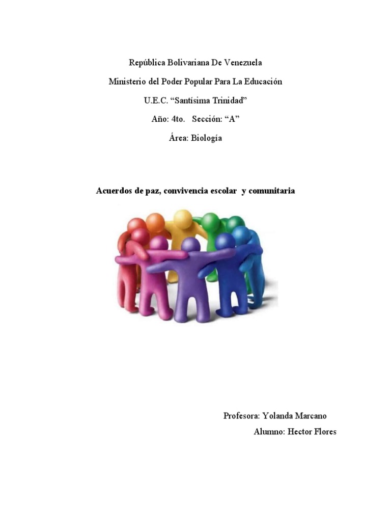 Acuerdos de Paz y Convivencia Escolar | PDF | Paz | Publicidad