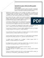 Problemas Matemáticos para Niños de 5to Grado