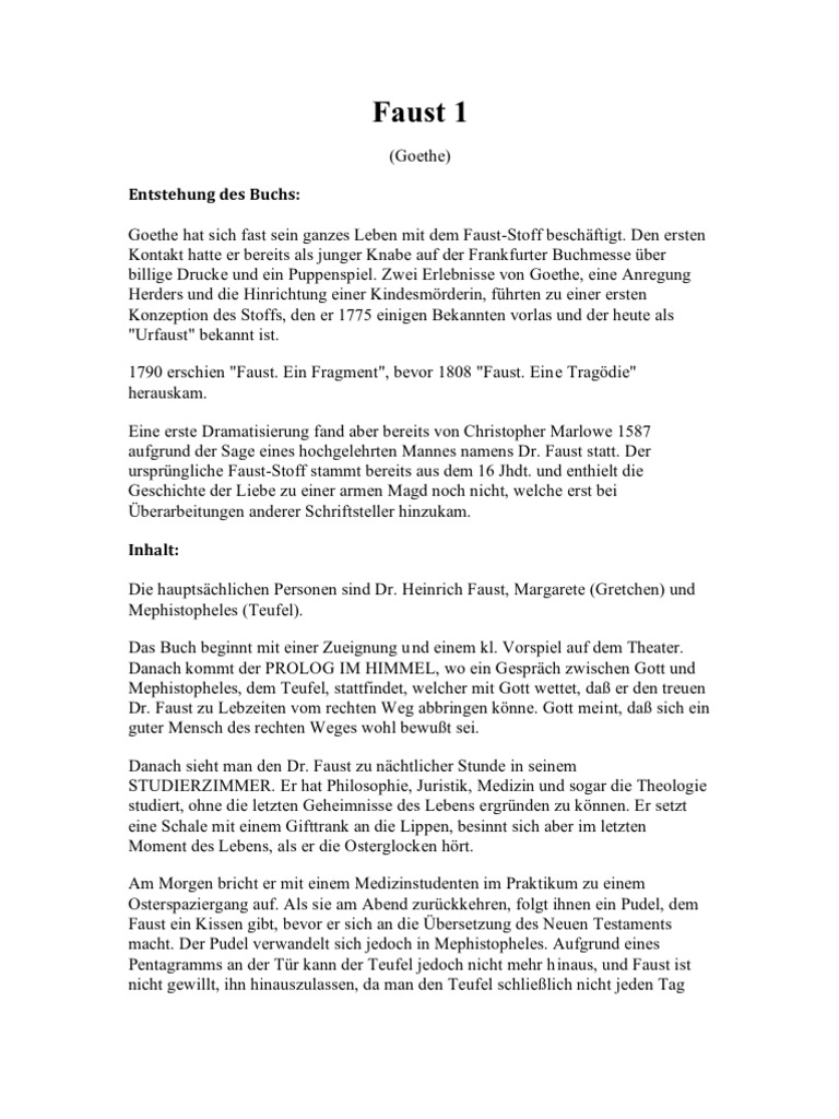 Faust Inhalt PDF