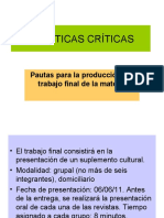 Pautas para Trabajo Final de Practicas Criticas 2011