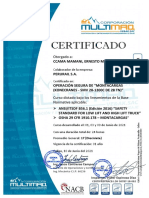 Certificado #7150-21 Montacargas - Perurail