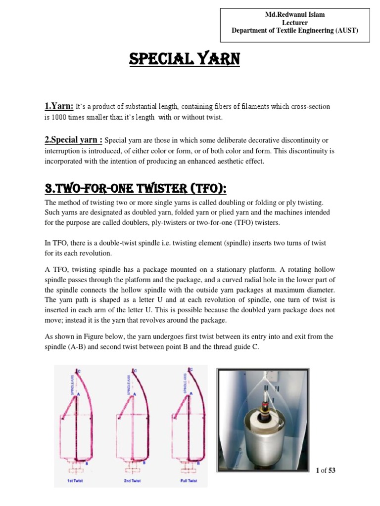 Special Yarn and Conditioning Techniques | PDF | Yarn | Spinning (Textiles)