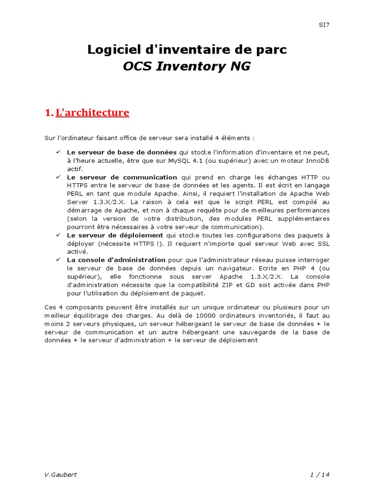 Installation et Configuration OCS Inventory | PDF | Serveur web | Mise ...
