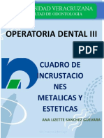 Cuadro Comparativo de Incrustaciones Metálica y Estéticas