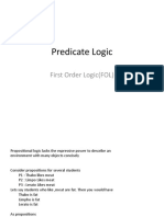 Predicate Logic: First Order Logic (FOL)