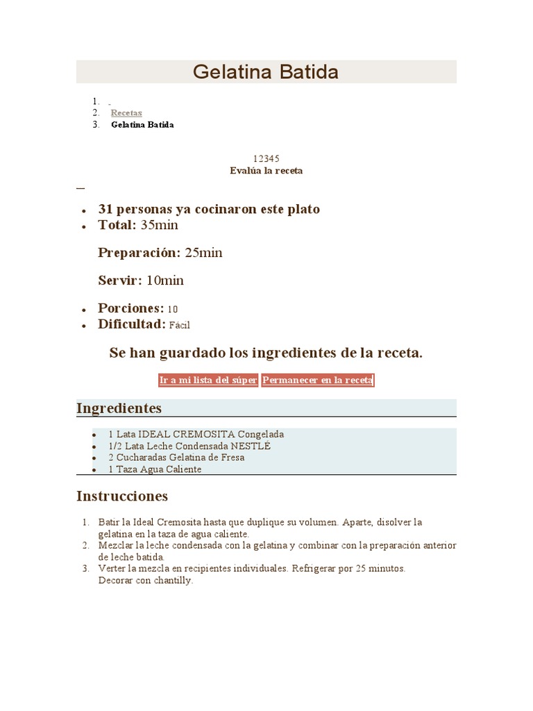 Receta Gelatina Batida PDF