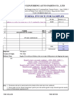 Proforma Invoice For Samples: Jinan Xinjuheng Auto Parts Co., LTD