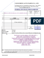 JINAN XINJUHENG AUTO PARTS CO PROFORMA INVOICE FOR SAMPLES