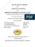 Summer Training Teport: Shoknot Dolphin Sales PVT LTD