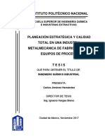 Planeación Estratégica y Calidad Total en una Industria Metalmecánica